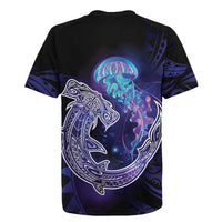 Polynesian Aumakua Rugby Jersey Jellyfish with Shark LT7 - Polynesian Pride
