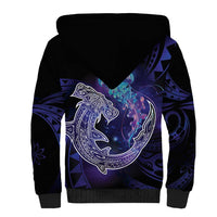 Polynesian Aumakua Sherpa Hoodie Jellyfish with Shark LT7 - Polynesian Pride