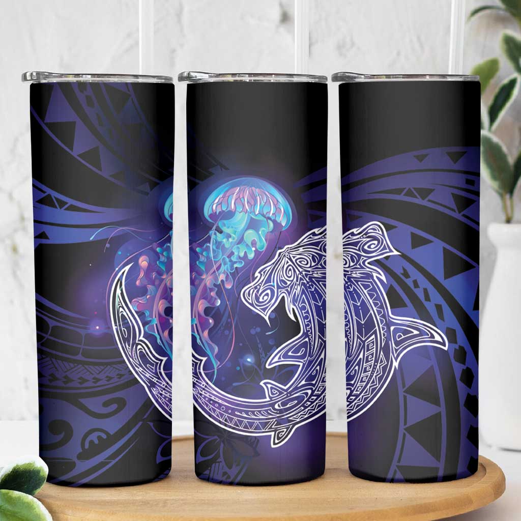 Polynesian Aumakua Skinny Tumbler Jellyfish with Shark - Polynesian Pride