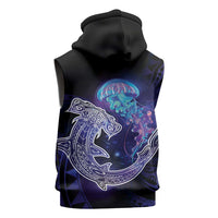 Polynesian Aumakua Sleeveless Hoodie Jellyfish with Shark LT7 - Polynesian Pride