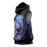 Polynesian Aumakua Sleeveless Hoodie Jellyfish with Shark LT7 - Polynesian Pride