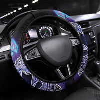 Polynesian Aumakua Steering Wheel Cover Jellyfish with Shark LT7 Universal Fit Teal Purple - Polynesian Pride