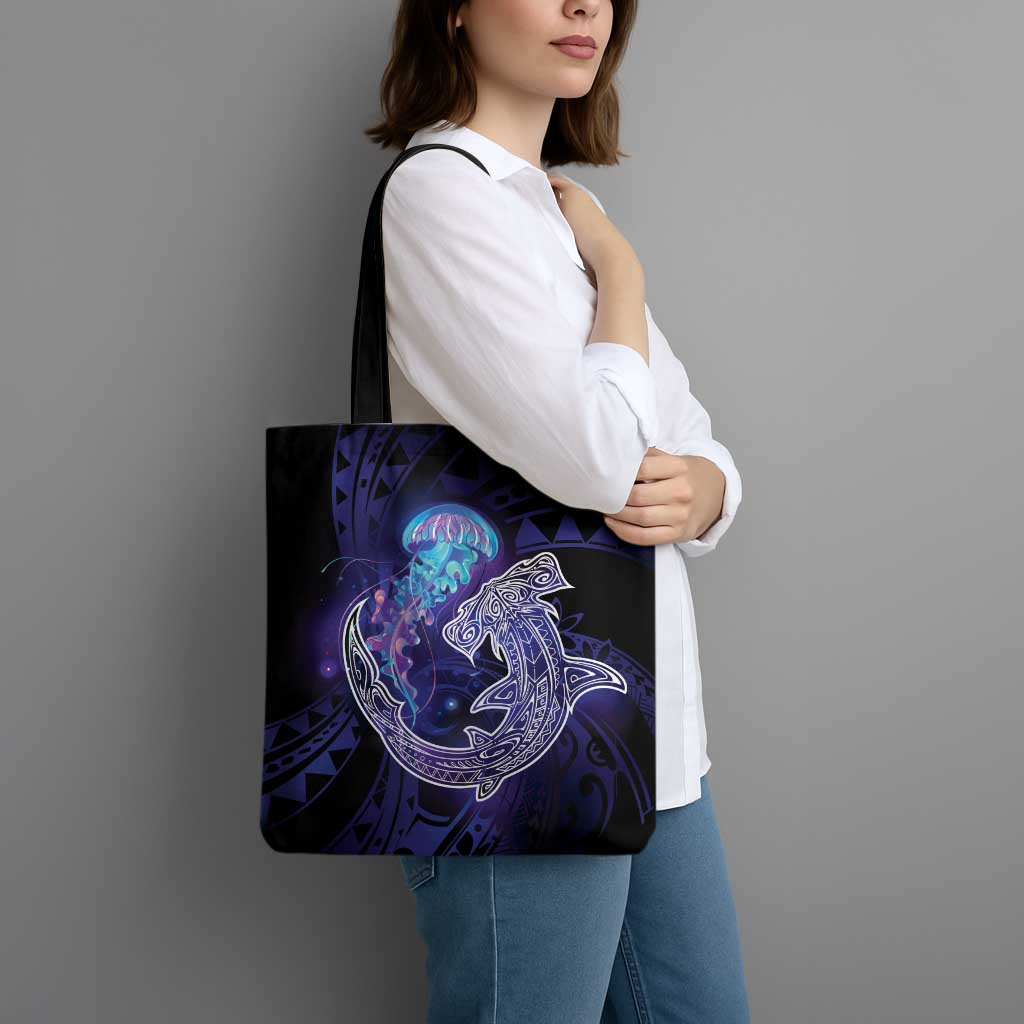 Polynesian Aumakua Tote Bag Jellyfish with Shark - Polynesian Pride