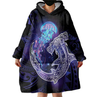 Polynesian Aumakua Wearable Blanket Hoodie Jellyfish with Shark LT7 - Polynesian Pride