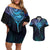 Aotearoa Maori Te Whai Rahi Couples Matching Off Shoulder Short Dress and Hawaiian Shirt Tala - Nowhere You Could Go That I Won't Be With You - Polynesian Pride
