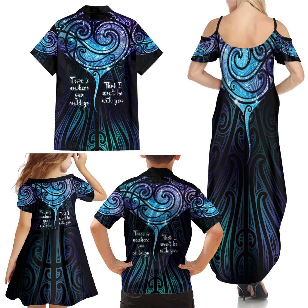 Aotearoa Maori Te Whai Rahi Family Matching Summer Maxi Dress and Hawaiian Shirt Tala - Nowhere You Could Go That I Won't Be With You - Polynesian Pride