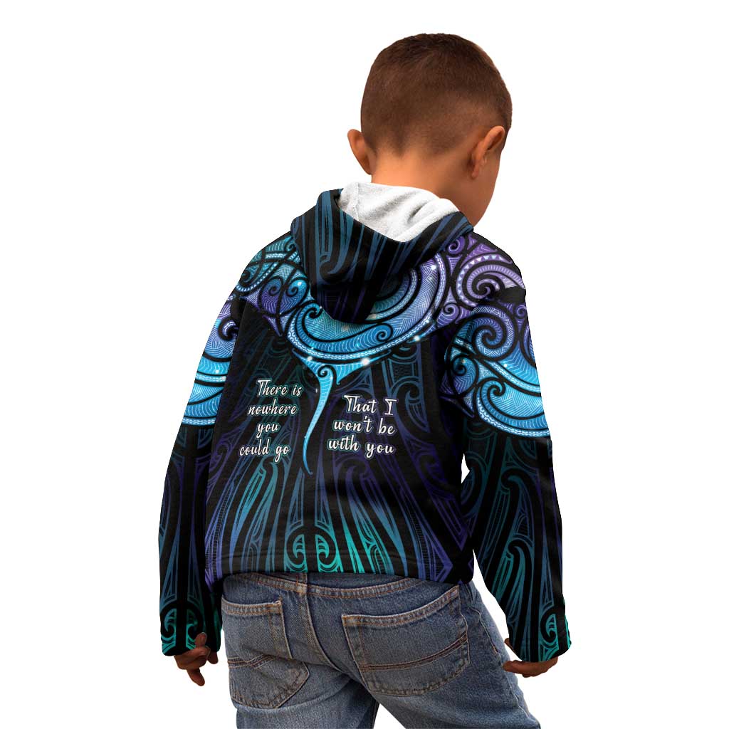 Aotearoa Maori Te Whai Rahi Kid Hoodie Tala - Nowhere You Could Go That I Won't Be With You - Polynesian Pride