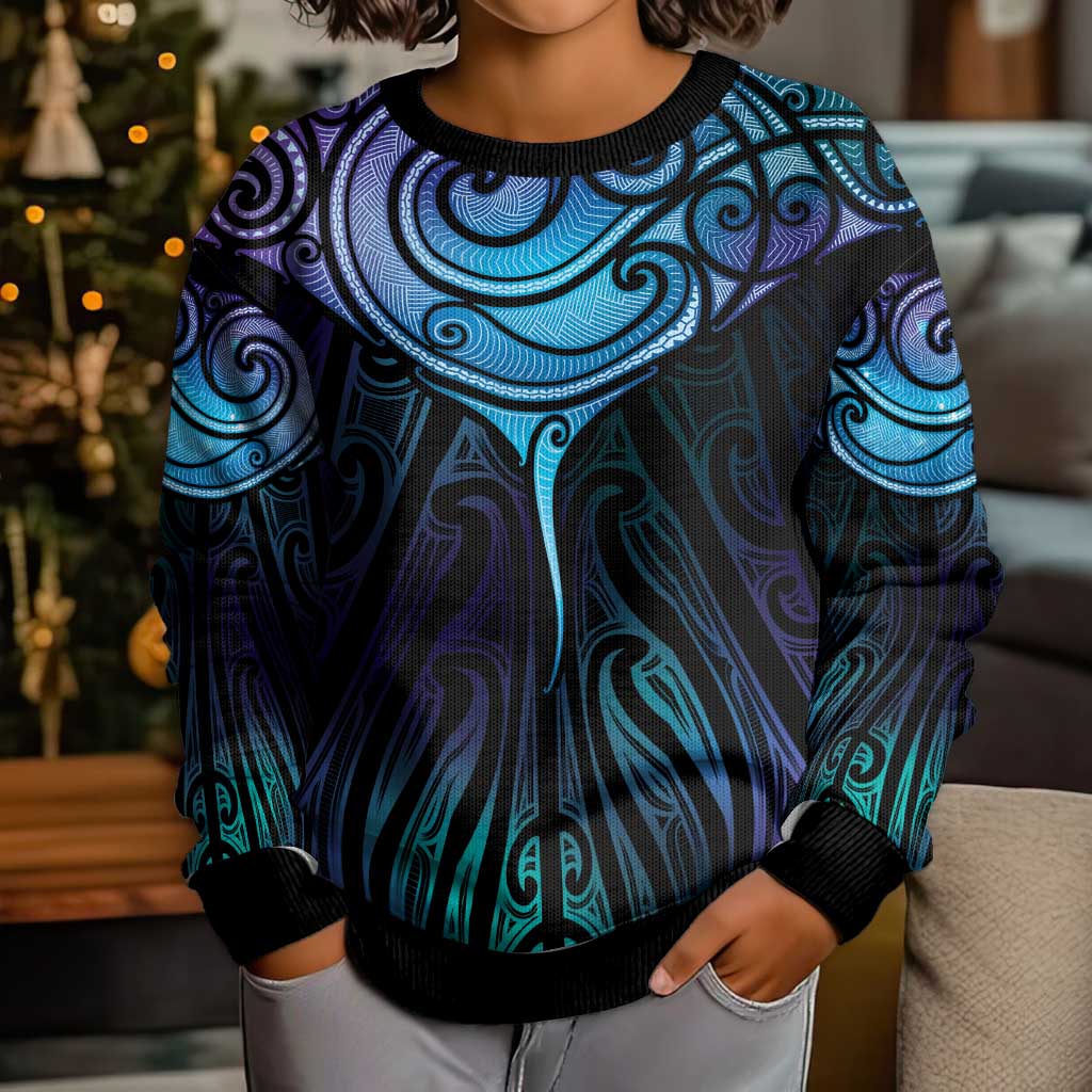 Aotearoa Maori Te Whai Rahi Kid Ugly Christmas Sweater Tala - Nowhere You Could Go That I Won't Be With You - Polynesian Pride