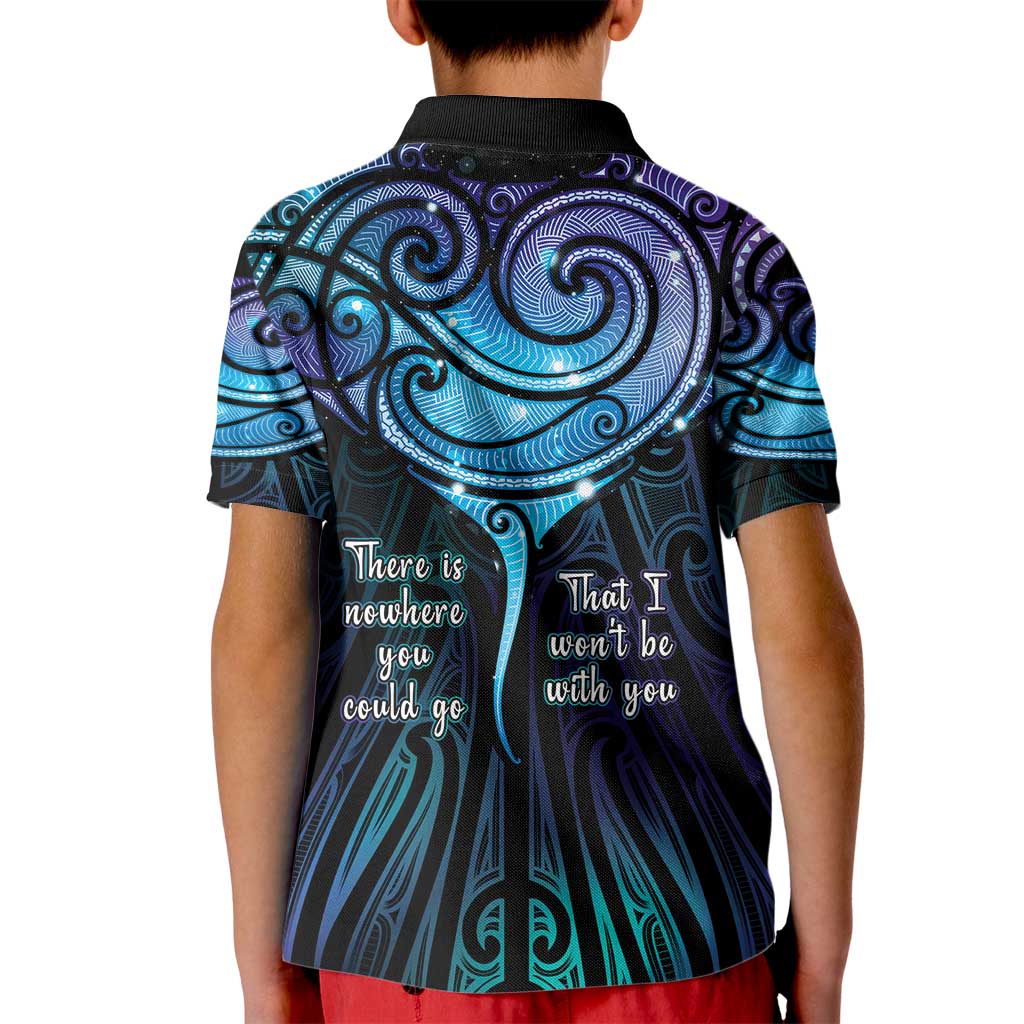 Aotearoa Maori Te Whai Rahi Kid Polo Shirt Tala - Nowhere You Could Go That I Won't Be With You - Polynesian Pride