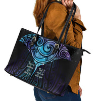 Aotearoa Maori Te Whai Rahi Leather Tote Bag Tala - Nowhere You Could Go That I Won't Be With You - Polynesian Pride