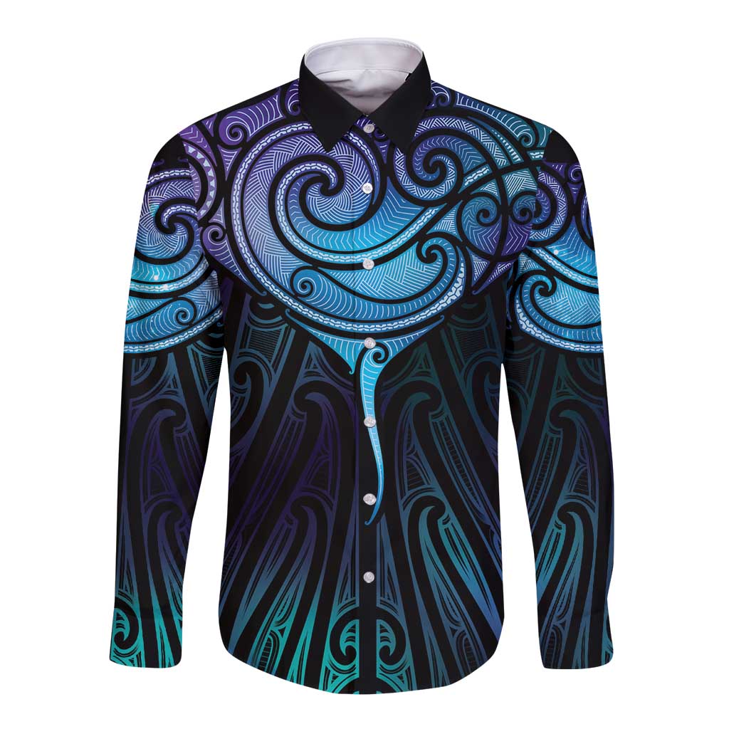 Aotearoa Maori Te Whai Rahi Long Sleeve Button Shirt Tala - Nowhere You Could Go That I Won't Be With You - Polynesian Pride