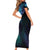 Aotearoa Maori Te Whai Rahi Short Sleeve Bodycon Dress Tala - Nowhere You Could Go That I Won't Be With You - Polynesian Pride