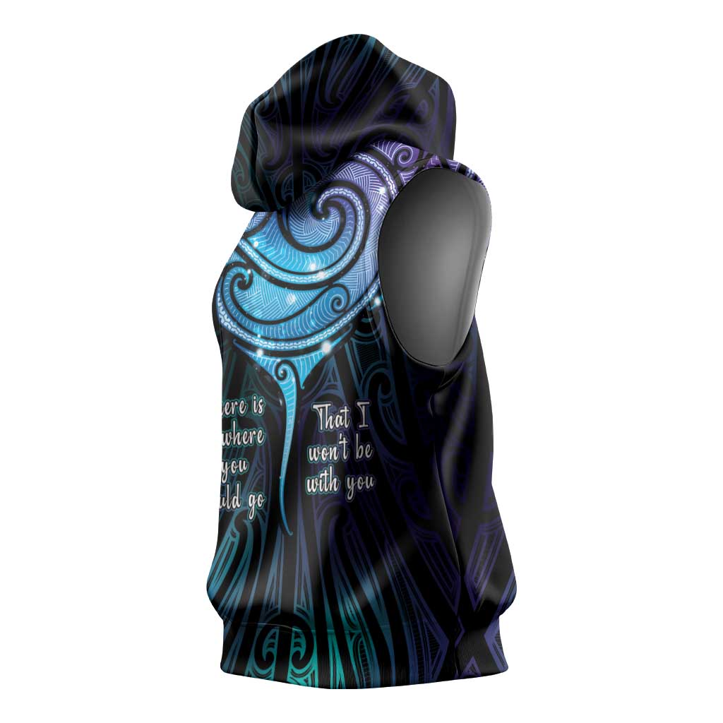 Aotearoa Maori Te Whai Rahi Sleeveless Hoodie Tala - Nowhere You Could Go That I Won't Be With You - Polynesian Pride