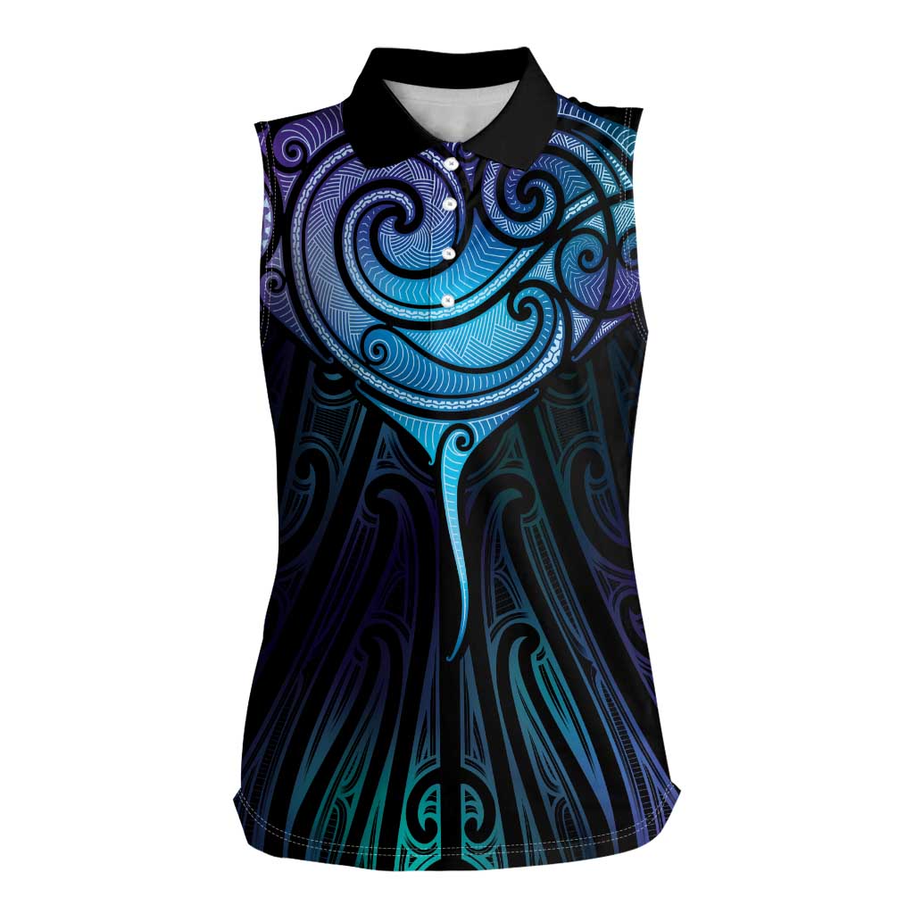 Aotearoa Maori Te Whai Rahi Women Sleeveless Polo Shirt Tala - Nowhere You Could Go That I Won't Be With You - Polynesian Pride