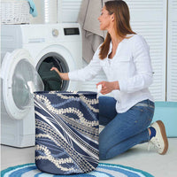 Polynesian Puakeniken Pikake Twisted Lei Laundry Basket Navy Blue LT7 - Polynesian Pride