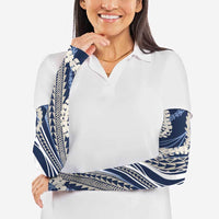 Polynesian Puakeniken Pikake Twisted Lei Arm Sleeves Navy Blue LT7 - Polynesian Pride