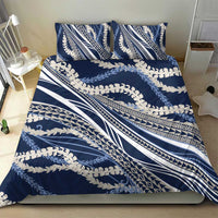 Polynesian Puakeniken Pikake Twisted Lei Bedding Set Navy Blue - Polynesian Pride