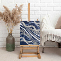 Polynesian Puakeniken Pikake Twisted Lei Canvas Wall Art Navy Blue LT7 - Polynesian Pride