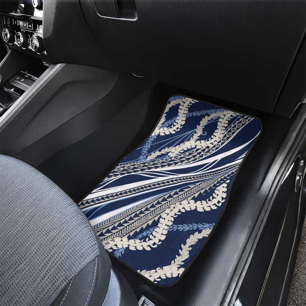 Polynesian Puakeniken Pikake Twisted Lei Car Mats Navy Blue - Polynesian Pride