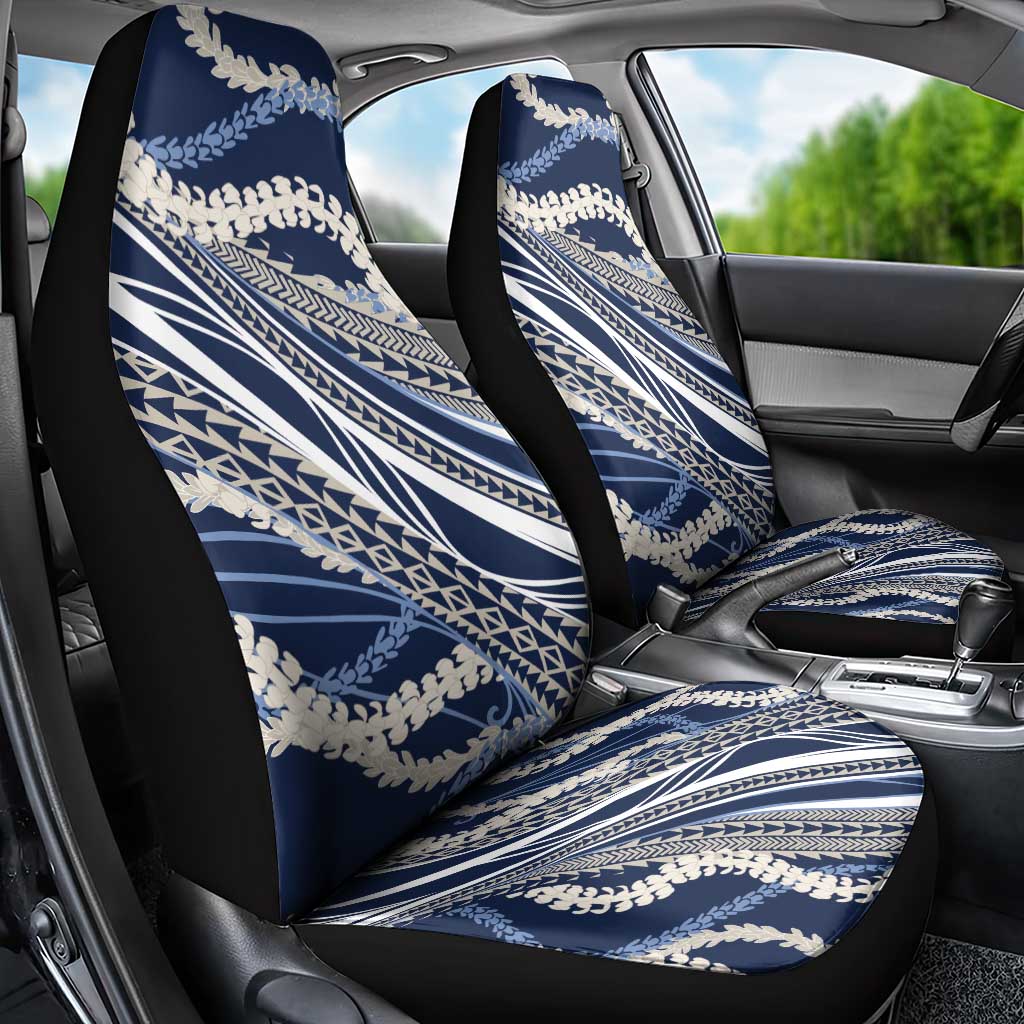 Polynesian Puakeniken Pikake Twisted Lei Car Seat Cover Navy Blue - Polynesian Pride