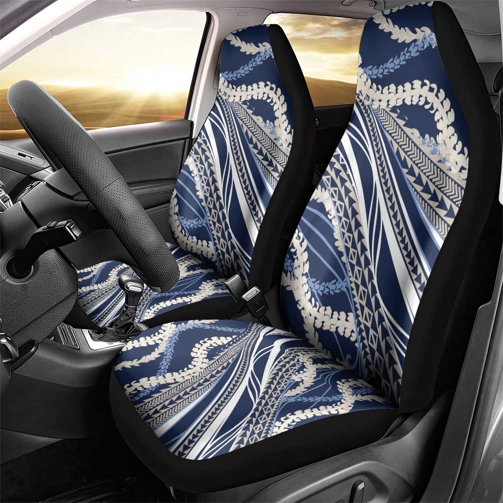 Polynesian Puakeniken Pikake Twisted Lei Car Seat Cover Navy Blue - Polynesian Pride