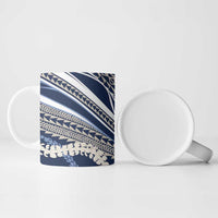 Polynesian Puakeniken Pikake Twisted Lei Ceramic Mug Navy Blue LT7 - Polynesian Pride