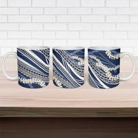 Polynesian Puakeniken Pikake Twisted Lei Ceramic Mug Navy Blue LT7 - Polynesian Pride