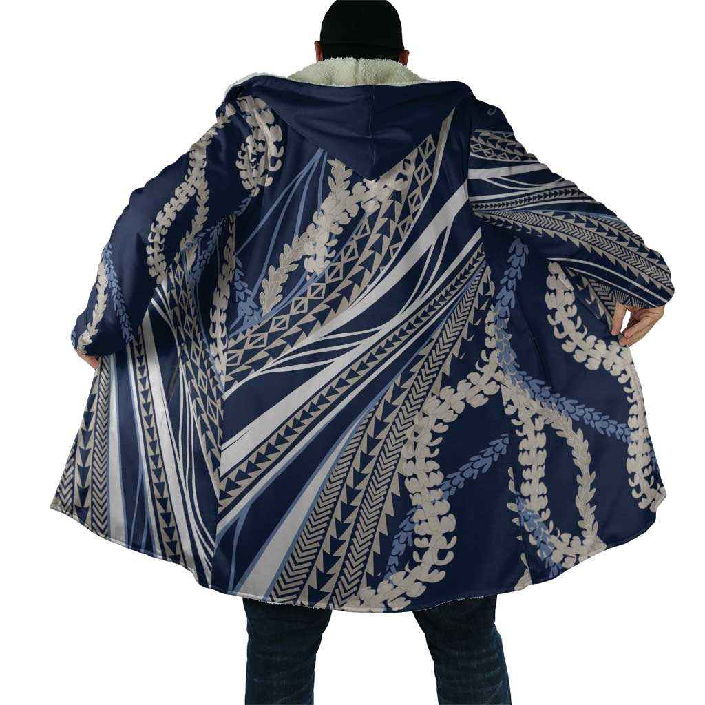 Polynesian Puakeniken Pikake Twisted Lei Cloak Navy Blue - Polynesian Pride