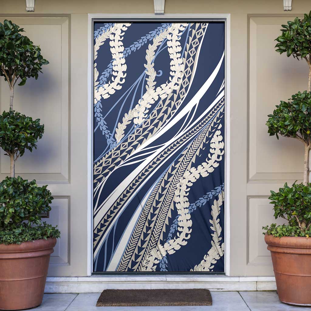 Polynesian Puakeniken Pikake Twisted Lei Door Cover Navy Blue LT7 Navy Blue - Polynesian Pride