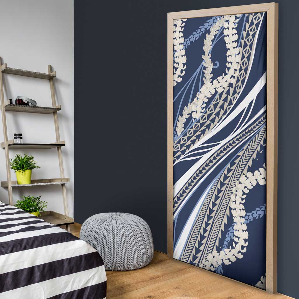 Polynesian Puakeniken Pikake Twisted Lei Door Cover Navy Blue LT7 - Polynesian Pride