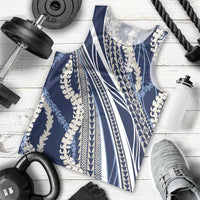 Polynesian Puakeniken Pikake Twisted Lei Men Tank Top Navy Blue LT7 - Polynesian Pride