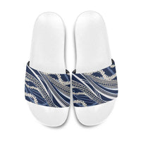 Polynesian Puakeniken Pikake Twisted Lei Slide Sandals Navy Blue LT7 Navy Blue - Polynesian Pride