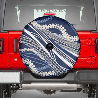Polynesian Puakeniken Pikake Twisted Lei Spare Tire Cover Navy Blue - Polynesian Pride