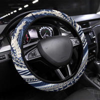 Polynesian Puakeniken Pikake Twisted Lei Steering Wheel Cover Navy Blue LT7 Universal Fit Navy Blue - Polynesian Pride