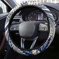 Polynesian Puakeniken Pikake Twisted Lei Steering Wheel Cover Navy Blue LT7 - Polynesian Pride