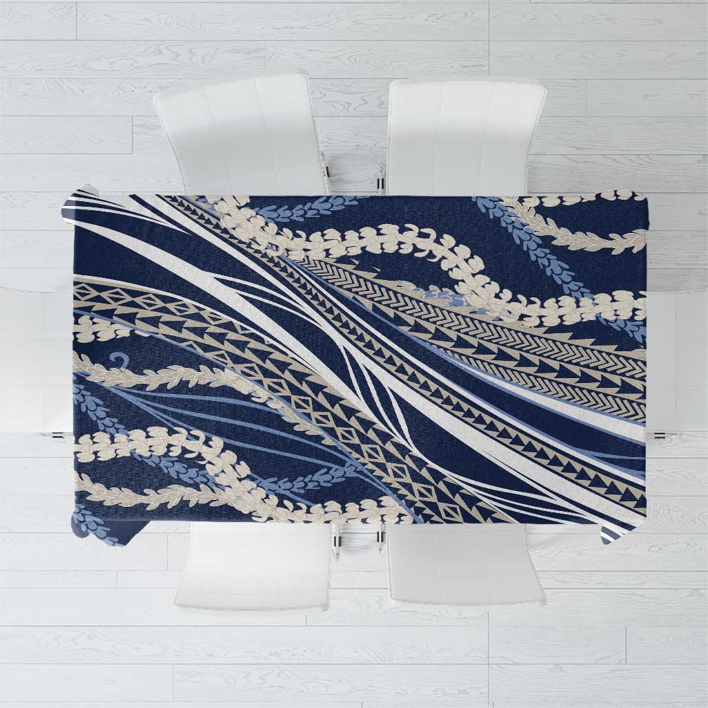 Polynesian Puakeniken Pikake Twisted Lei Tablecloth Navy Blue LT7 Navy Blue - Polynesian Pride