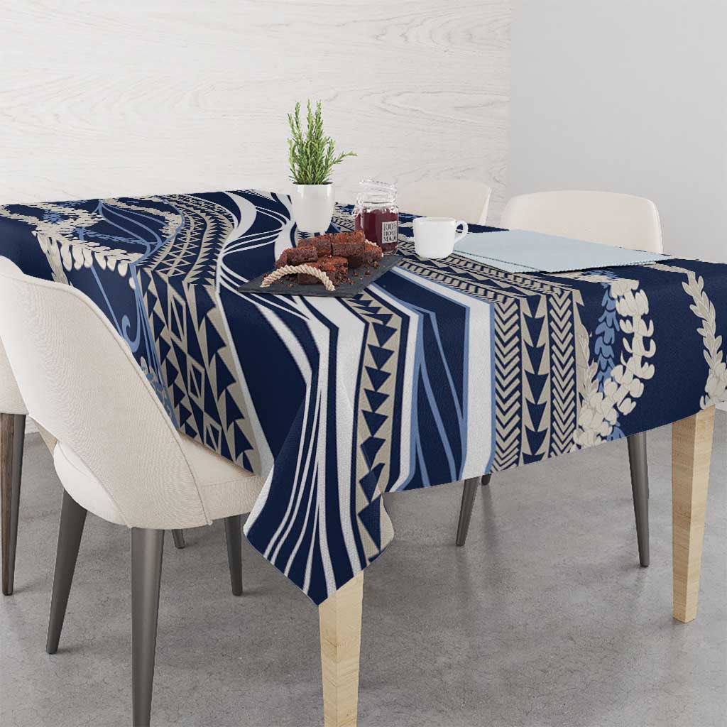 Polynesian Puakeniken Pikake Twisted Lei Tablecloth Navy Blue LT7 - Polynesian Pride