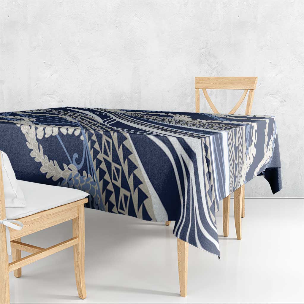 Polynesian Puakeniken Pikake Twisted Lei Tablecloth Navy Blue LT7 - Polynesian Pride