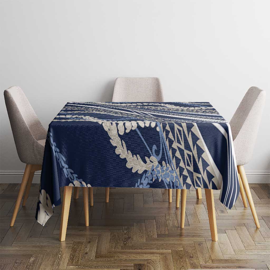 Polynesian Puakeniken Pikake Twisted Lei Tablecloth Navy Blue LT7 - Polynesian Pride