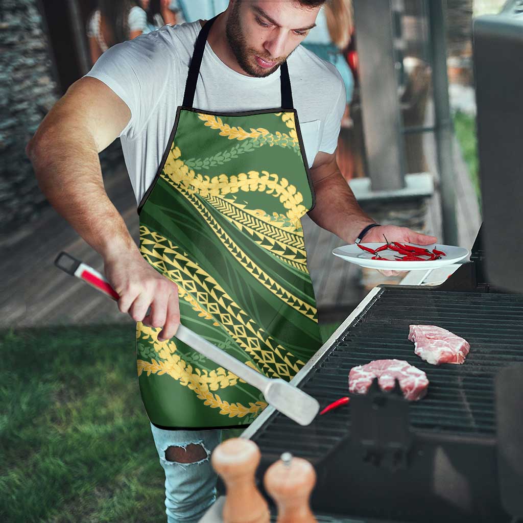 Polynesian Puakeniken Pikake Twisted Lei Apron Emerald LT7 - Polynesian Pride