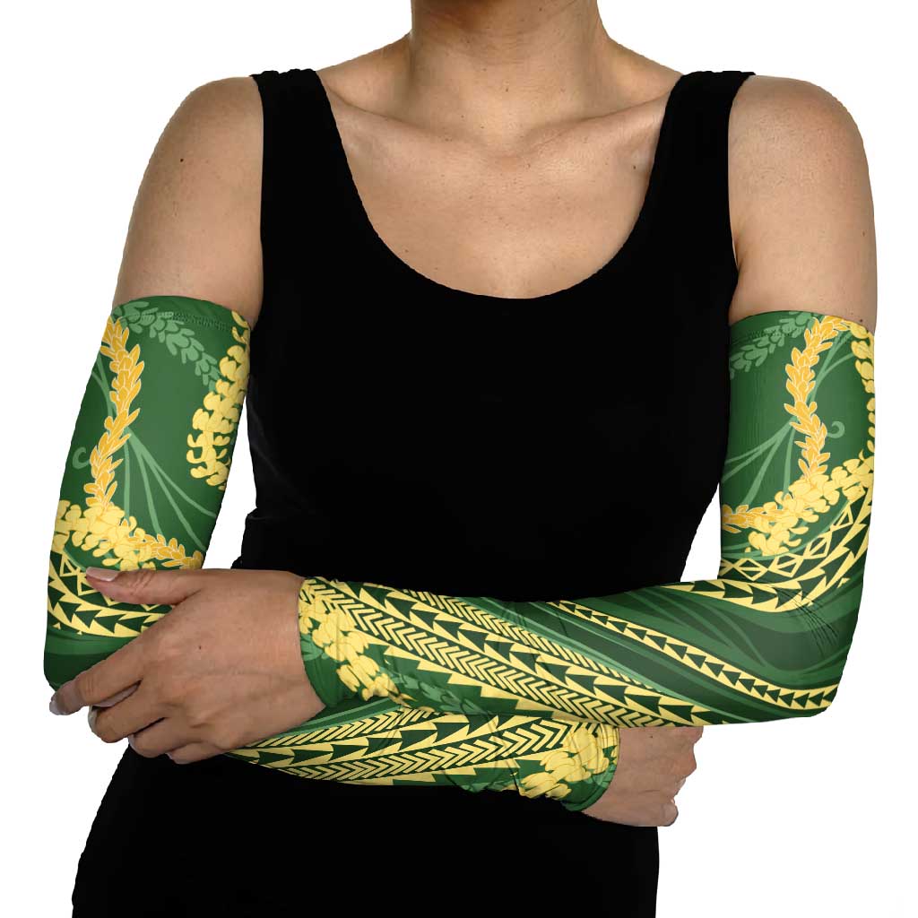 Polynesian Puakeniken Pikake Twisted Lei Arm Sleeves Emerald LT7 - Polynesian Pride