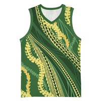 Polynesian Puakeniken Pikake Twisted Lei Basketball Jersey Emerald LT7 Unisex Emerald - Polynesian Pride