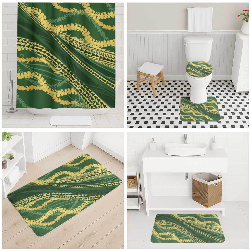Polynesian Puakeniken Pikake Twisted Lei Bathroom Set Emerald - Polynesian Pride