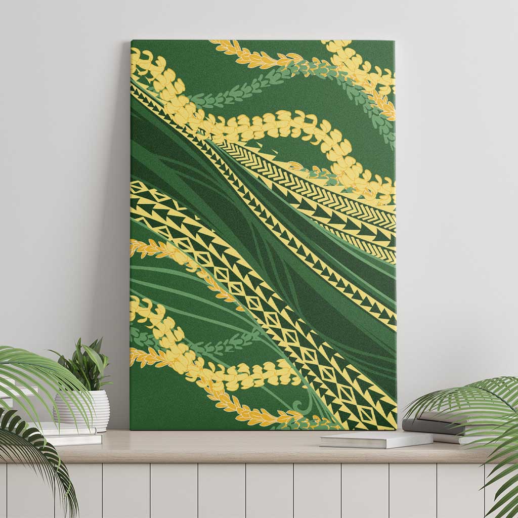 Polynesian Puakeniken Pikake Twisted Lei Canvas Wall Art Emerald LT7 - Polynesian Pride