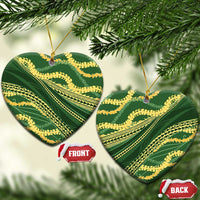 Polynesian Puakeniken Pikake Twisted Lei Ceramic Ornament Emerald - Polynesian Pride