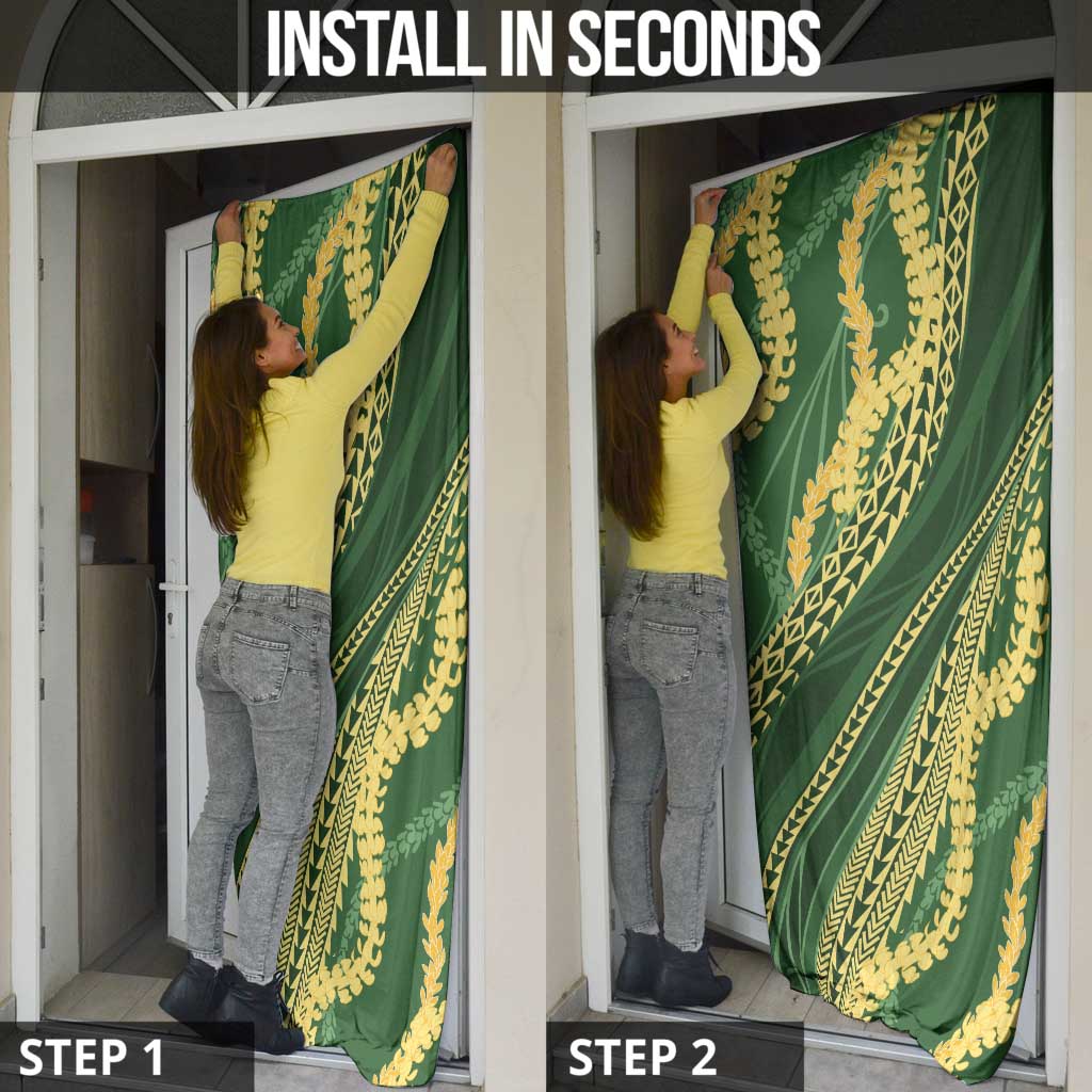 Polynesian Puakeniken Pikake Twisted Lei Door Cover Emerald LT7 - Polynesian Pride