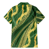 Polynesian Puakeniken Pikake Twisted Lei Family Matching Mermaid Dress and Hawaiian Shirt Emerald - Polynesian Pride