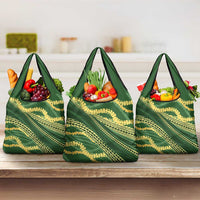 Polynesian Puakeniken Pikake Twisted Lei Grocery Bag Emerald - Polynesian Pride