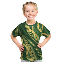 Polynesian Puakeniken Pikake Twisted Lei Kid T Shirt Emerald LT7 Emerald - Polynesian Pride