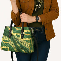 Polynesian Puakeniken Pikake Twisted Lei Leather Bag Emerald LT7 - Polynesian Pride